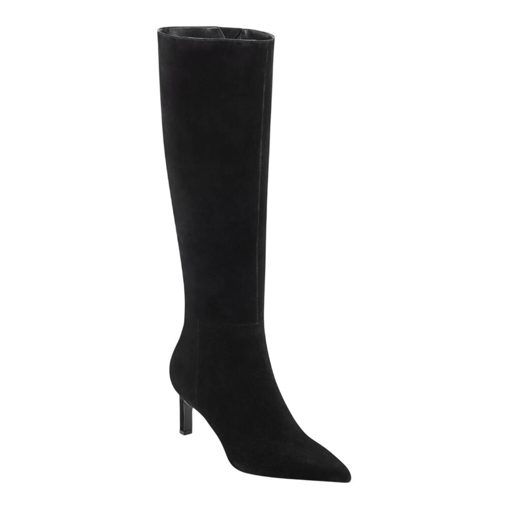 Marc Fisher Women's Eva Suede Pointed Toe Knee High Boots Black Size 5 1/2